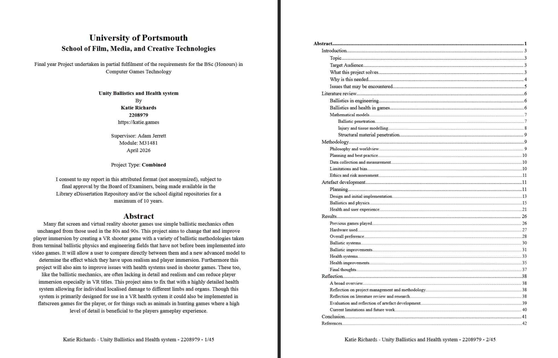 Dissertation - Unity Ballistics and Health System